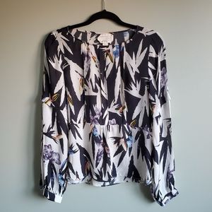 Nicole Miller Silk Print Blouse